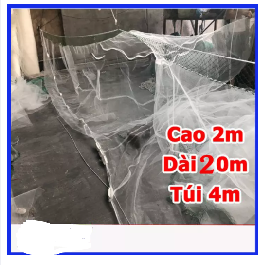 Lưới kéo cá, lưới quét cá, lưới vét cá cao 2m dài 20m túi 4m giá rẻ, lưới chuẩn chất lượng cao