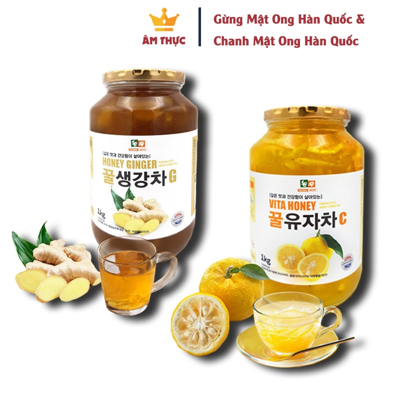 Chanh Gừng Mật Ong Hàn Quốc Loại 1 - Lọ 1 kg - Nhập Khẩu Trực Tiếp