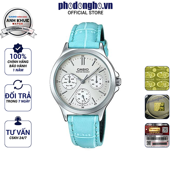 Đồng hồ nữ dây da casio anh khuê ltp-v300l-2audf