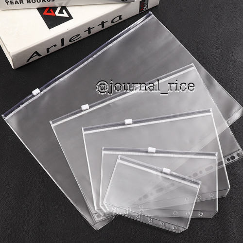 Túi nhựa túi zip gắn sổ còng a4 b5 a5 a6