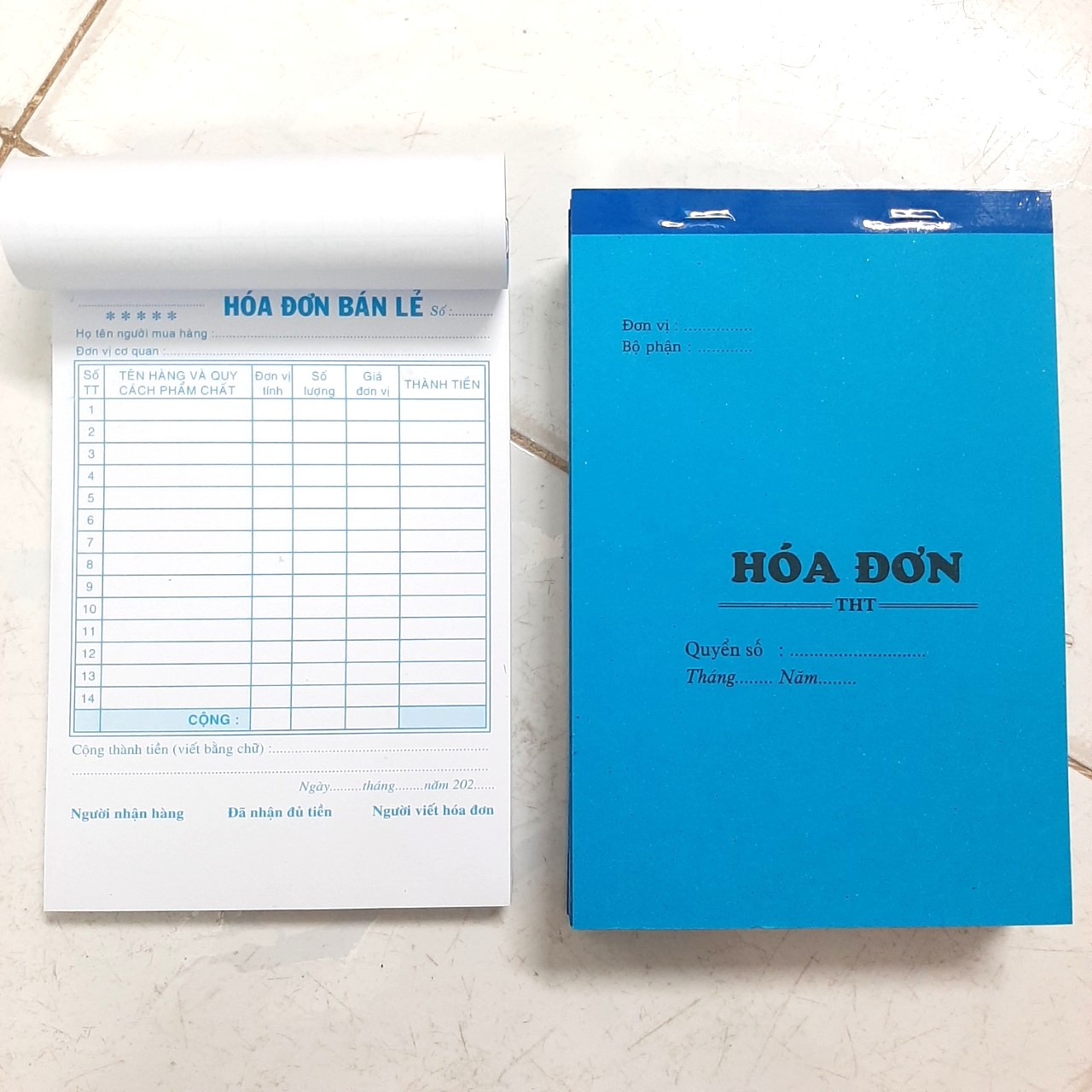 01 quyển hóa đơn bán lẻ 1l 13x19 giấy tái sinh 80 tờ/ giấy fo 48 tờ