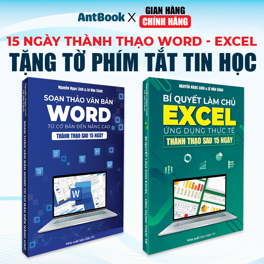Sách Word - Excel Bộ 2 Cuốn Tin Học Văn Phòng, Từ Cơ Bản Đến Nâng Cao, In Màu - Có Tặng Kèm Video Hướng Dẫn + File Thực Hành