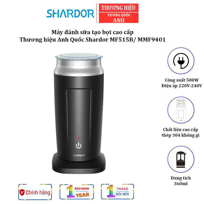 Máy đánh sữa tạo bọt cao cấp shardor mf515b/ mmf9401 công suất: 500w, dung tích: 360ml
