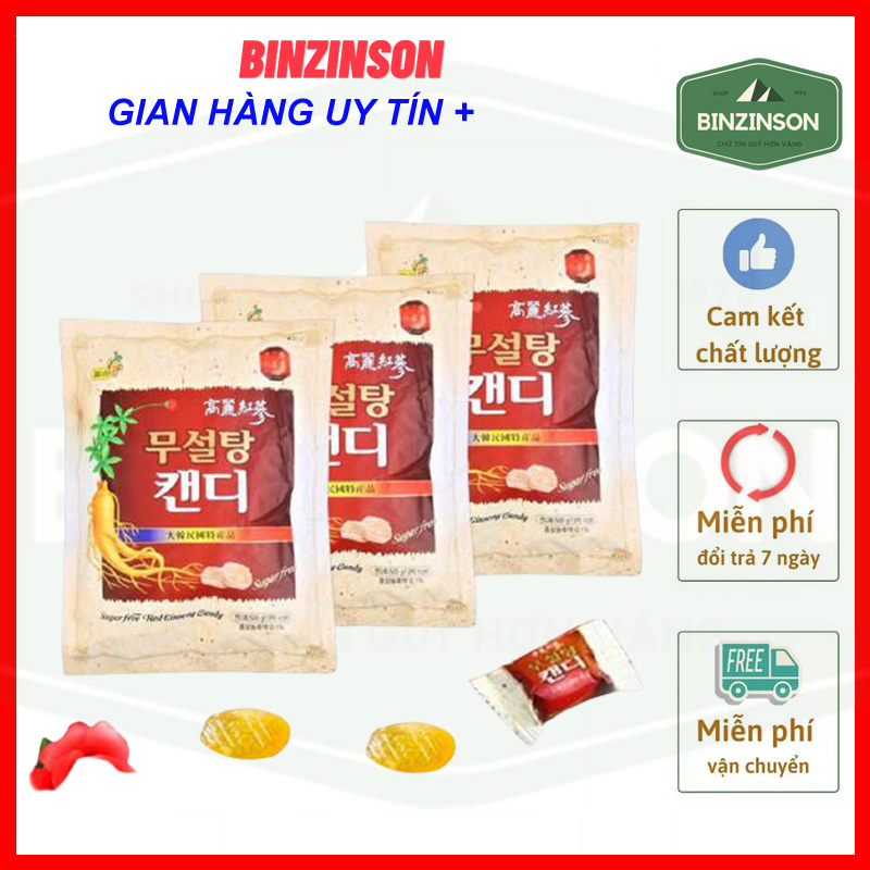 kẹo Sâm Không Đường 500gram [ COMBO 3 GÓI ] Kẹo Sâm Cao Cấp Hàn Quốc - BINZINSON