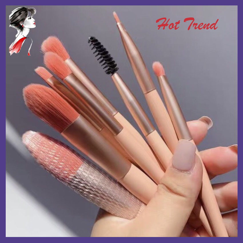 [SIÊU HOT] Bộ Cọ Trang Điểm Cao Cấp 8 Cây, Open Store, Tặng Kèm Túi Zip, Lông Mịn, Dễ Chịu Cho Da, Thuận Tiện Khi Sử Dụng, Đầy Đủ Chức Năng Make Up, Dễ Dàng Mang Đi Bất Cứ Đâu. Chổi Đánh Phấn, Make Up.