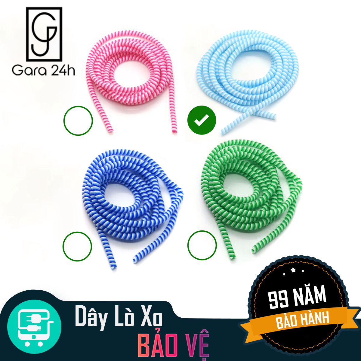 [HCM]DÂY QUẤN CÁP 2 MÀU Bảo Vệ Cáp Sạc Và Tai Nghe Chống Rối - Chống Đứt Cho Iphone/Ipad-Android