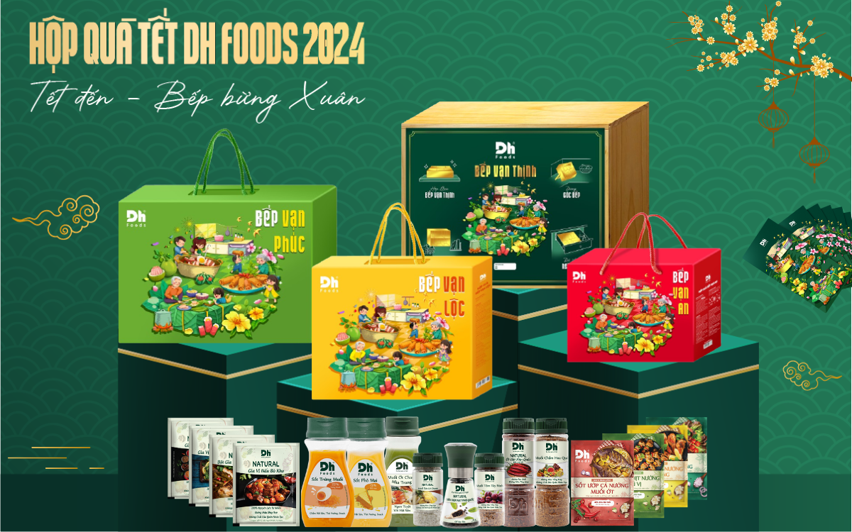 Hộp Quà Tết Gia Vị Dh Foods - Combo Hộp Quà Tết Vạn An, Vạn Phúc, Vạn Lộc