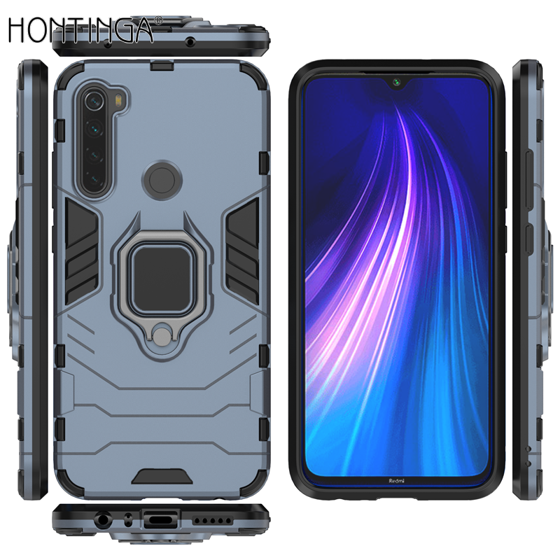 Honinga Vỏ Bọc Giáp Người Sắt Dành Cho Xiaomi Redmi Note 8 Ốp Lưng Ốp Cứng Bảo Vệ TPU Sang Trọng Ốp Lưng Điện Thoại Với Giá Đỡ Nhẫn Đeo Ngón Tay, Ốp Chống Sốc Ốp Lưng Điện Thoại Ốp Lưng Mềm Vỏ Cứng Cho Bé Trai Bé Gái Nam Nữ