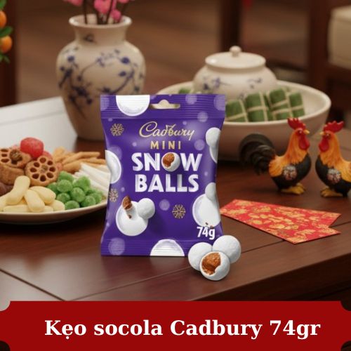 TẾT KẸO SOCOLA SỮA CADBURY SNOW BALLS 74GR - 77870