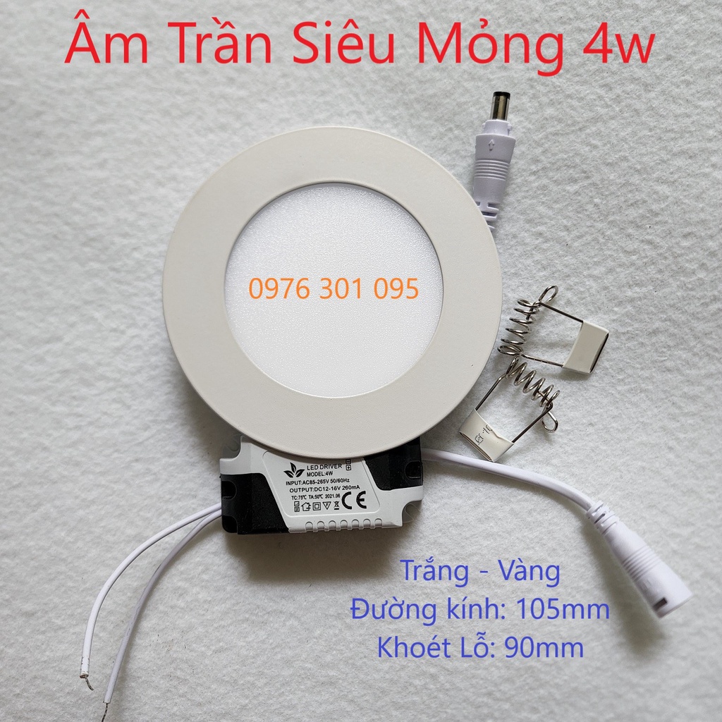 Đèn led âm trần 4w siêu mỏng