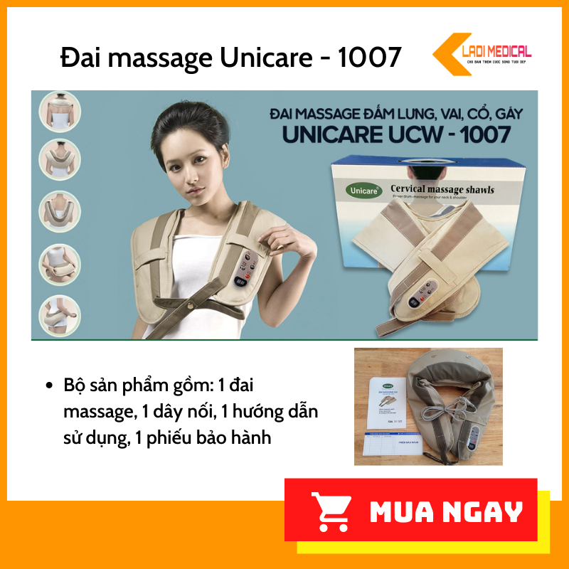 Đai massage lưng, vai, gáy Unicare