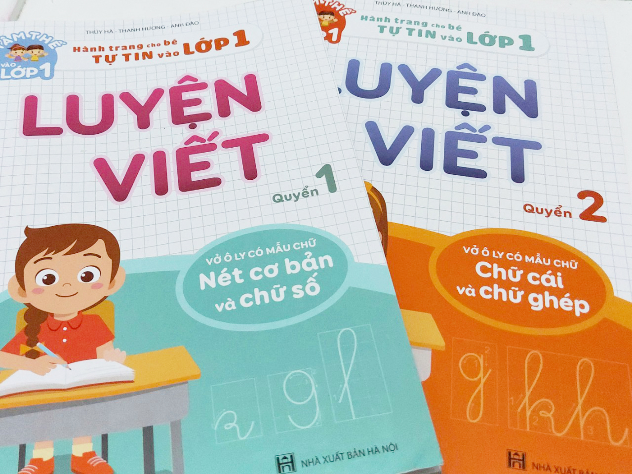 Combo vở tập viết 1&2 + 1 hộp bút chì định vị - dụng cụ học tập tuệ minh