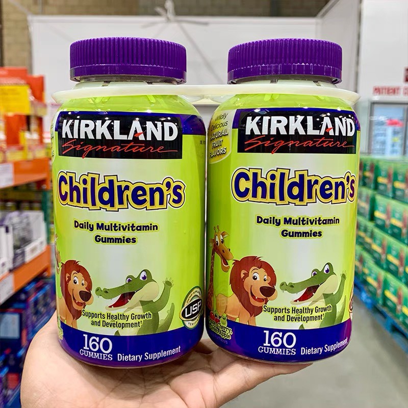 Cặp 2 – Kẹo Bổ Sung Vitamin Cho Bé Kirkland Children’s Multivitamin 160V x 2 Hũ – Mỹ