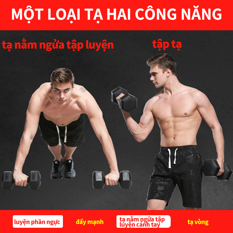 Tạ tay 2,5kg,5KG,10kg Tạ đơn lõi gang đặc bọc cao su cao cấp 5KG bền tốt tập gym thể dục tại nhà nam nữ tập gym tập thon tay thể dục đa năng