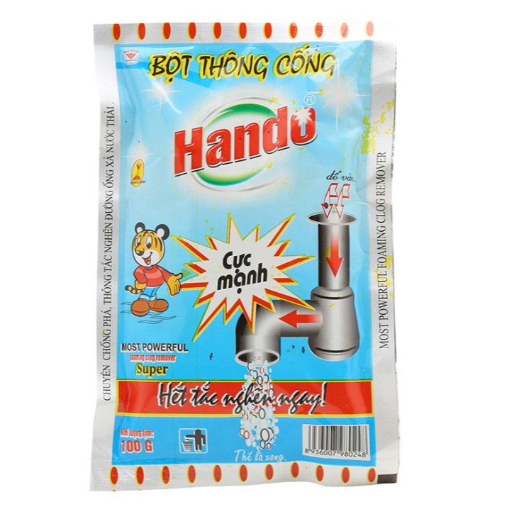 Bột thông cống Hando dạng túi 100g nội địa