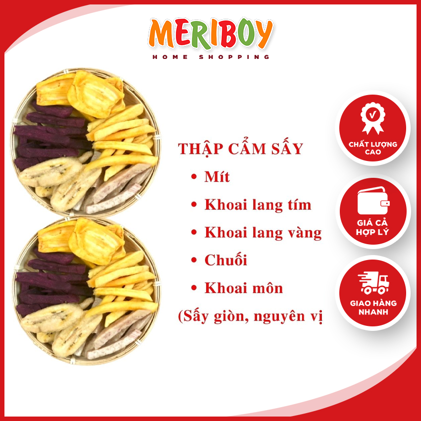 Thập cẩm sấy N44 không tẩm ướp, không chất bảo quản, hương vị thơm ngon tự nhiên - MERIBOY