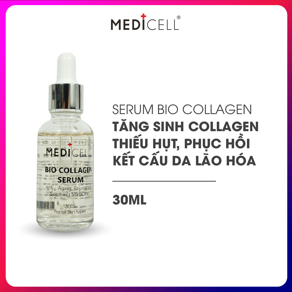 Serum dưỡng da trẻ hóa, xóa nhăn, căng bóng mướt mịn, se lỗ chân lông Bio Collagen Medicell Hàn Quốc - chai 30ml