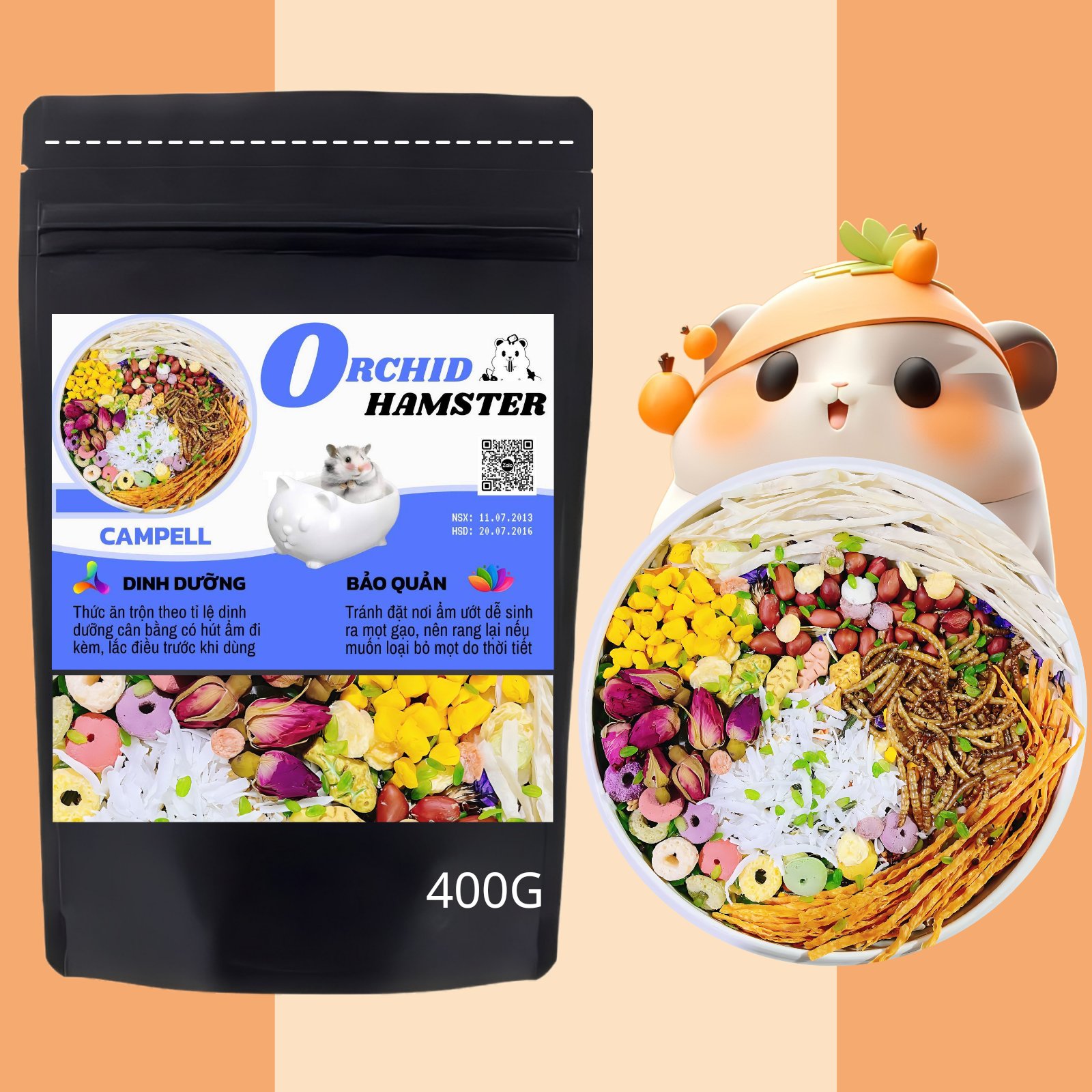Thức Ăn Hamster Bản Hạt Nhỏ Dành Riêng Cambel Và Winter Nhanh Mập Ú Bổ