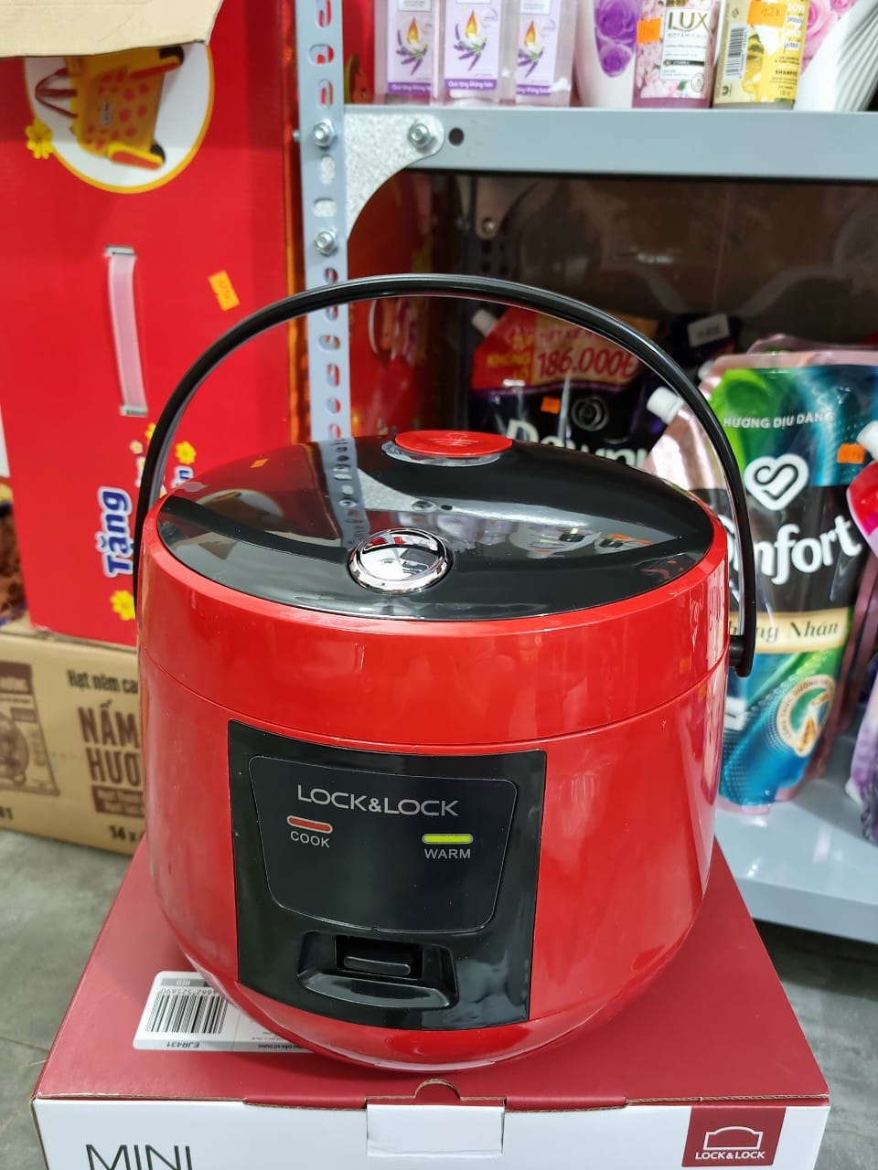 Nồi cơm điện lock&lock ejr431 dung tích 1l có quai xách hàng chính hãng
