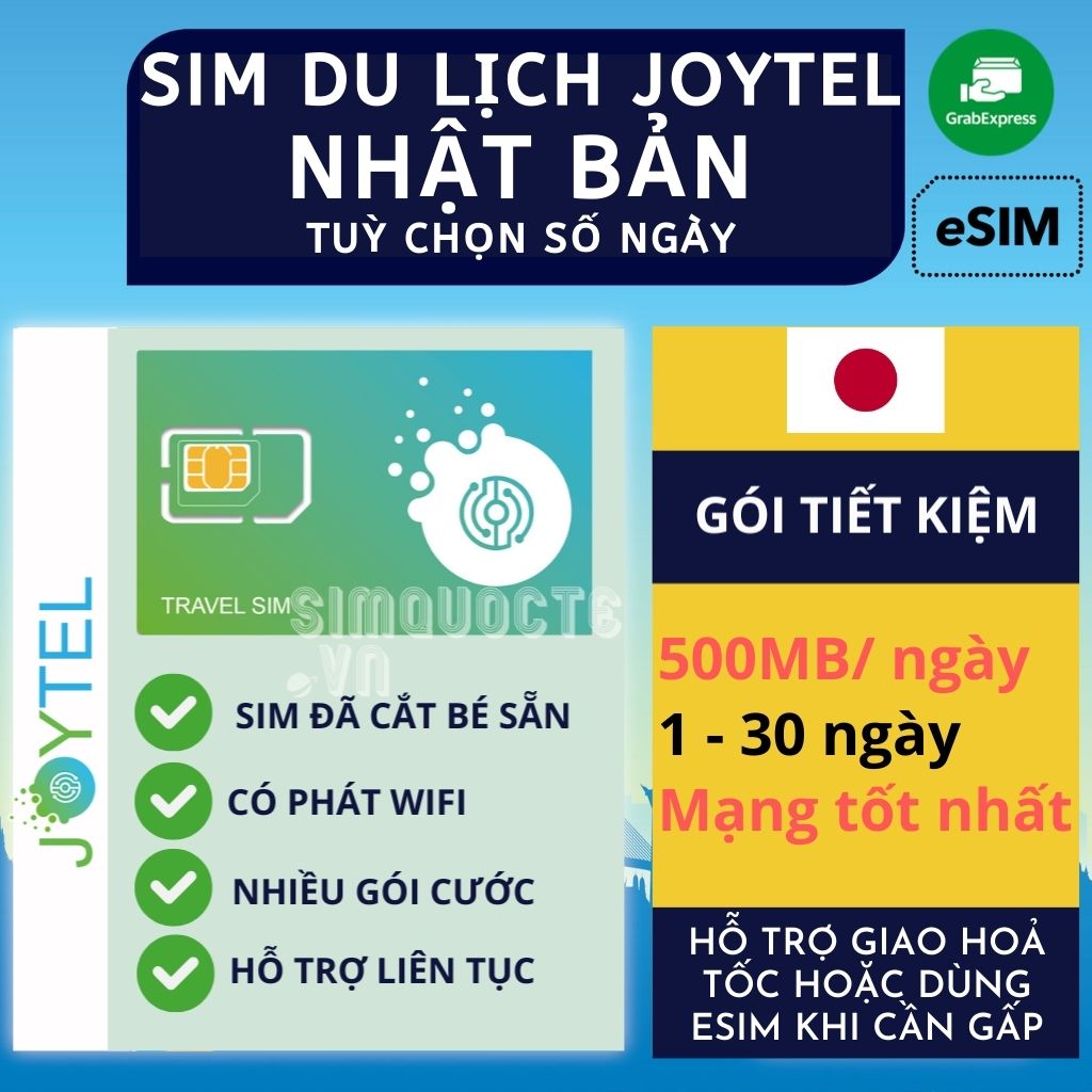 Sim du lịch nhật bản tốc độ cao 4g hãng joytel