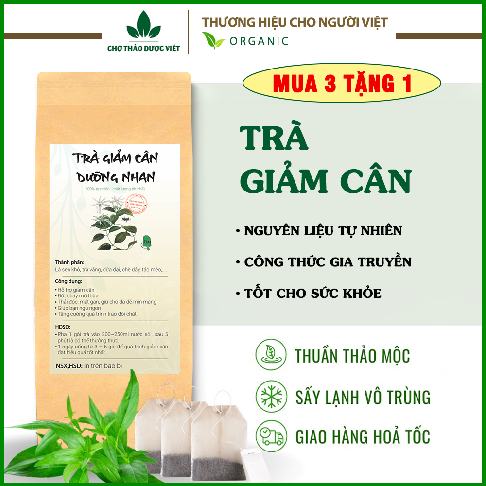 Trà hỗ trợ giảm mỡ detox cơ thể, giảm cân nhanh tiêu mỡ thừa eo thon dáng đẹp - Chợ Thảo Dược Việt