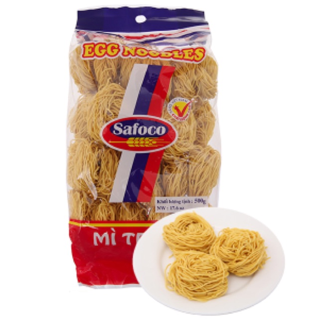 Túi 500gr mì trứng sợi nhỏ cao cấp safaco