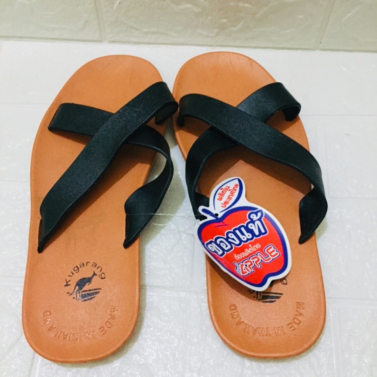 Dép nam quai chéo Thái màu đen