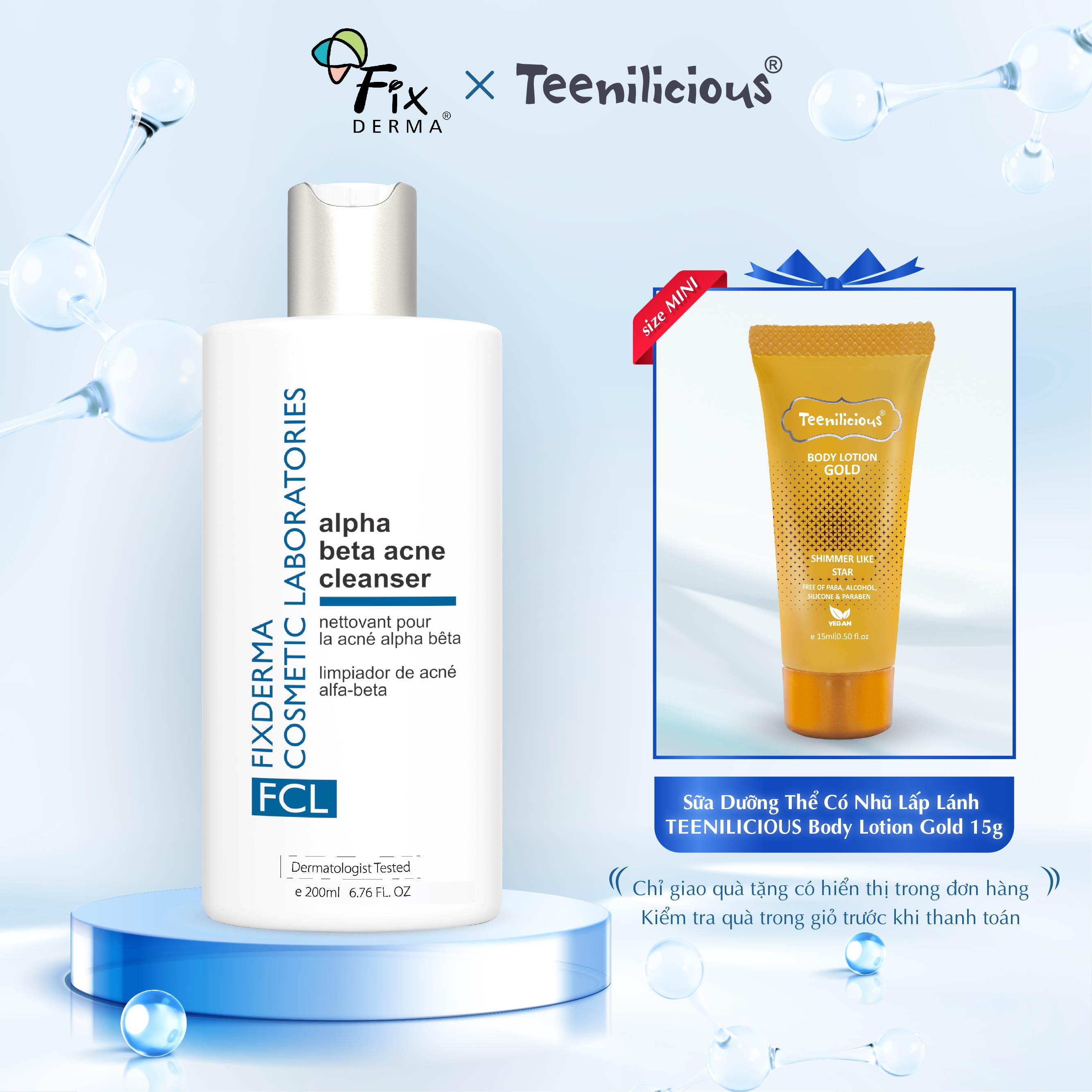 Sữa rửa mặt cho da dầu mụn fcl alpha beta acne cleanser kháng viêm, sạch bụi bẩn, giảm mụn phục hồi da 200ml - kihode