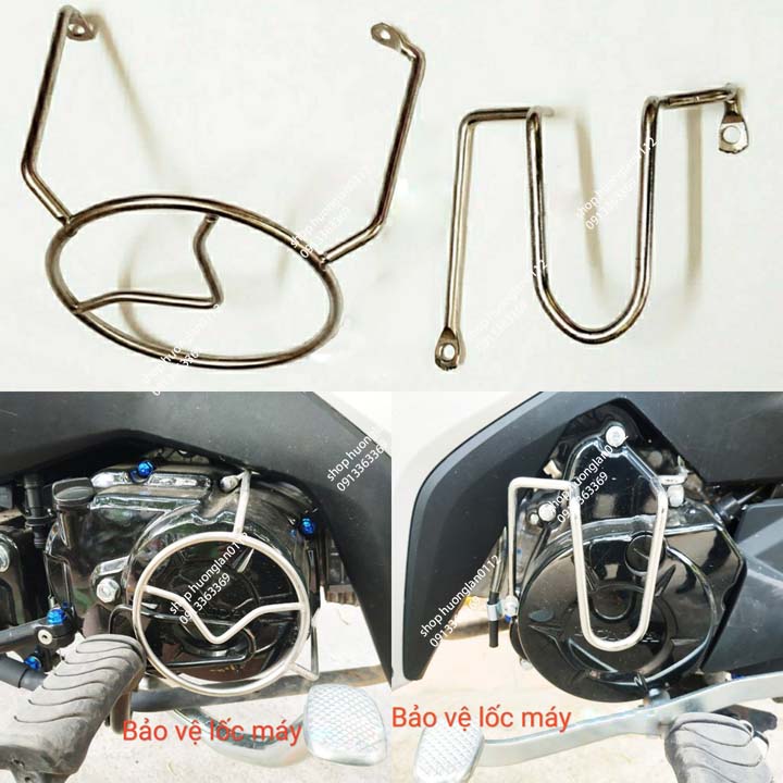 Bảo vệ máy INOX xe máy DREAM WAVE SIRIUS... giá 1 bộ