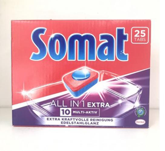 Viên rửa cực mạnh Somat Extra All In 1 dùng cho máy rửa chén hộp 25 viên của Đức
