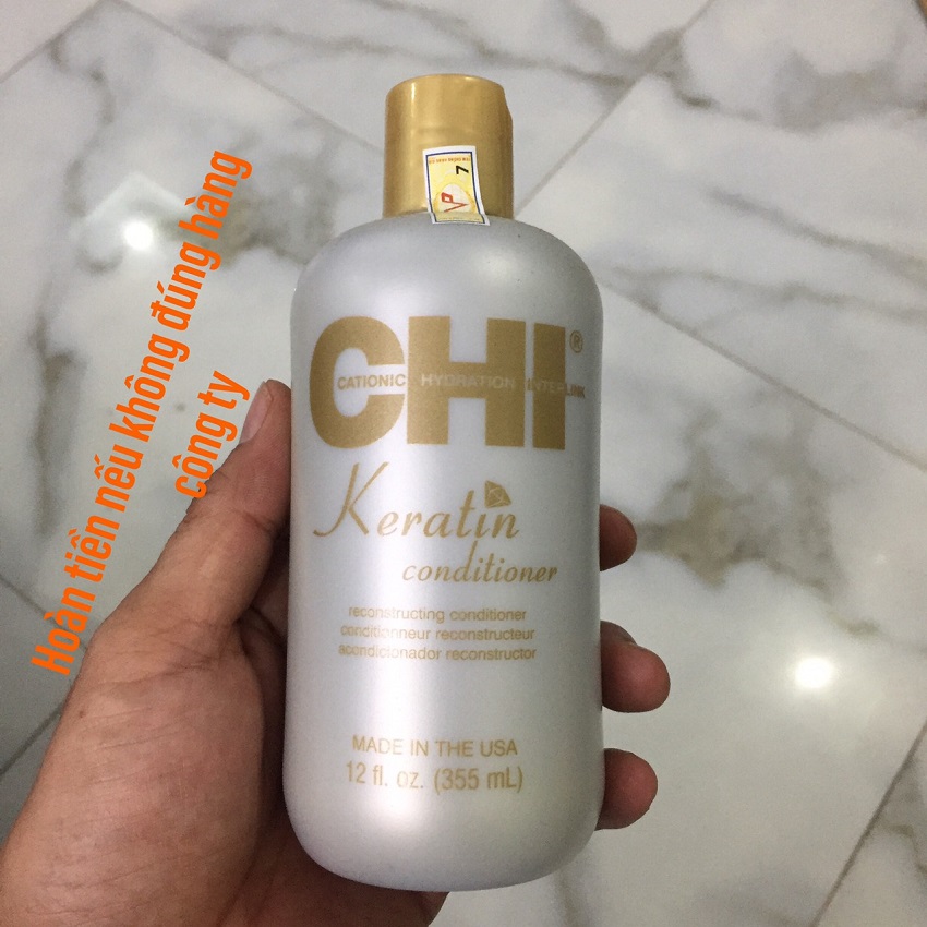 [HCM]Dầu xả CHI Keratin Conditioner trẻ hóa tóc phục hồi tóc khô xơ và hư tổn nặng Mỹ 335ml