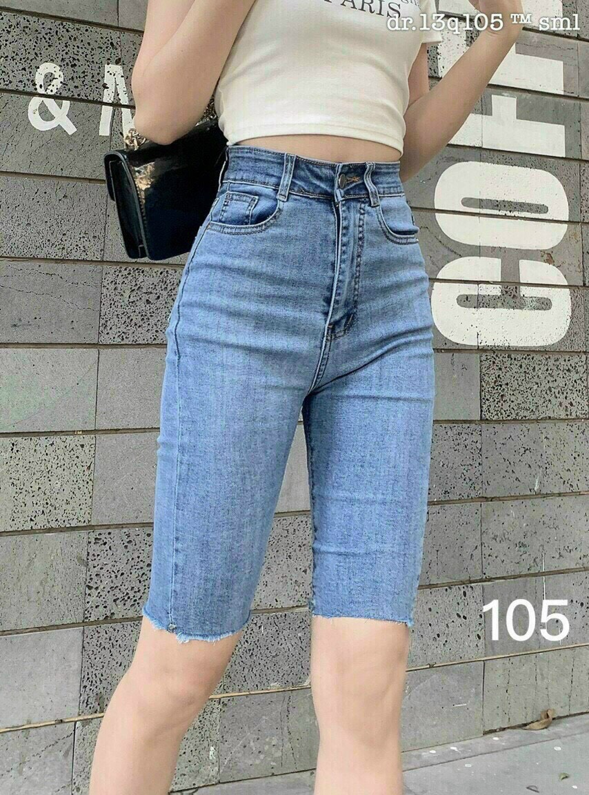 Quần short nữ lửng cao cấp-chất denim cao cấp HOTTREND co dãn tốt Phụ kiện thời trang HCM NNL1