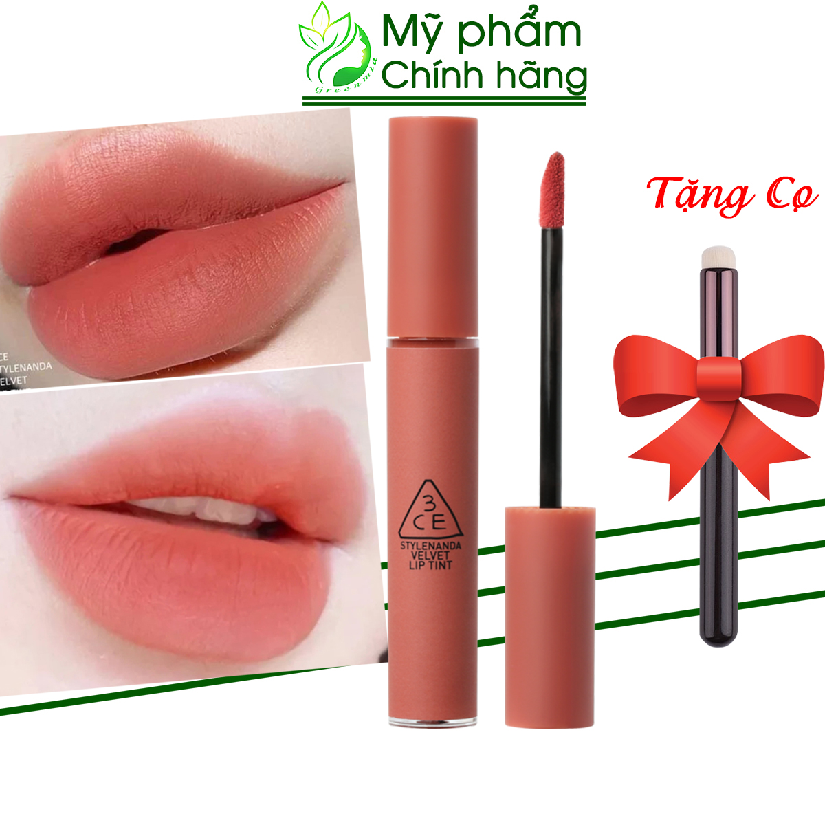 Son 3ce velvet lip tint going right – màu cam hồng đất chính hãng check hidden tag