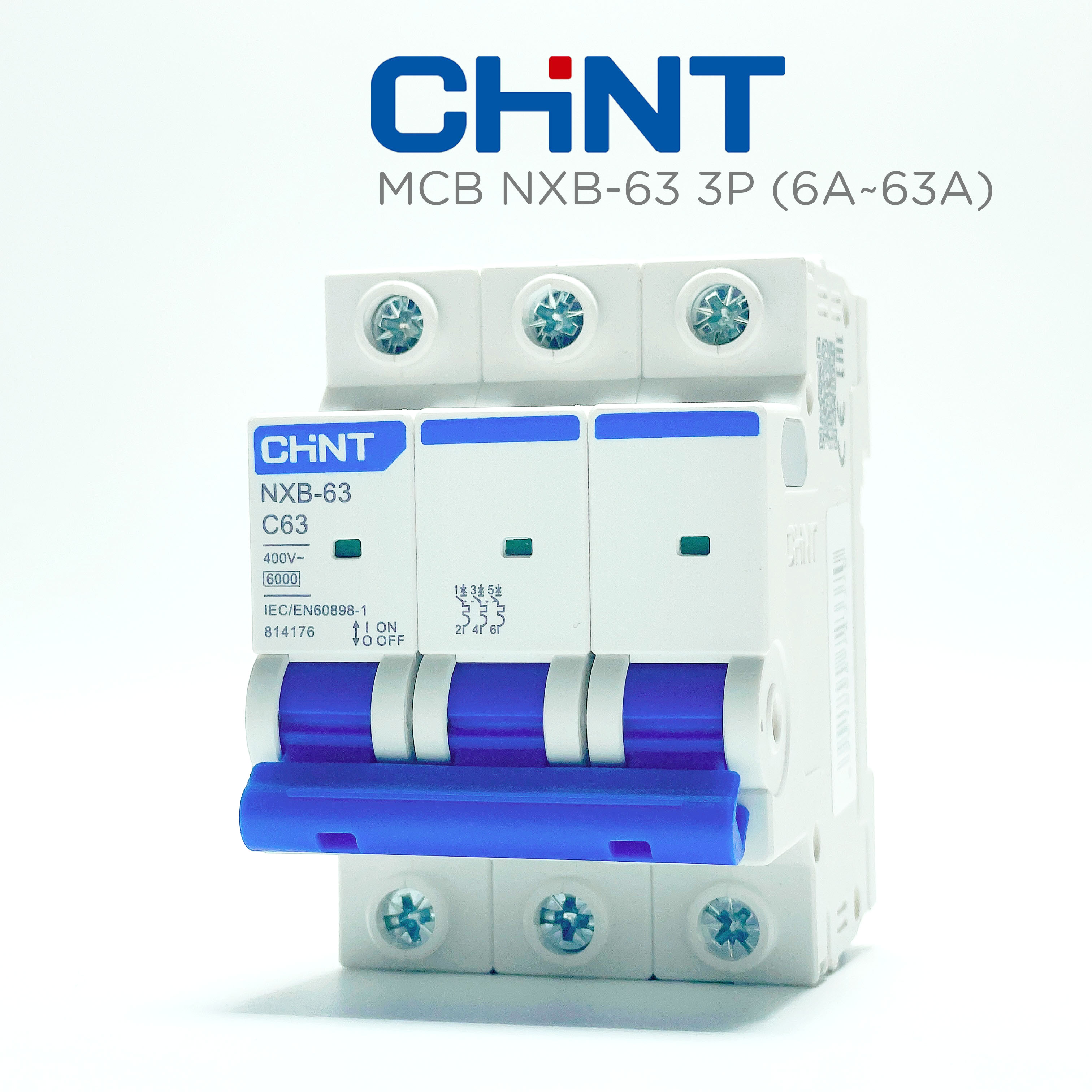 Aptomat MCB 3 Pha NXB-63 Chint 6A~63A Dòng Cắt 6kA (Hàng chính hãng)