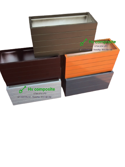 Chậu nhựa trồng cây composite full màu đẹp 50x20x25