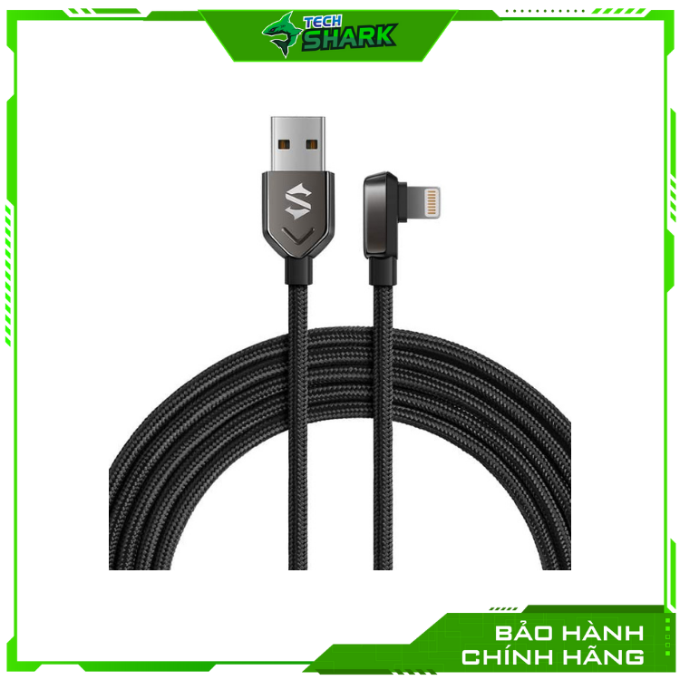 Cáp sạc nhanh Black Shark Mfi, truyền dữ liệu vuông góc USB-to-Lightning chuẩn apple