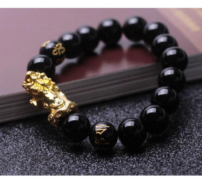 Vòng tay thạch anh đen kết hợp tỳ hưu và kinh chữ phạn bình an hộ mệnh vòng tay nam nữ