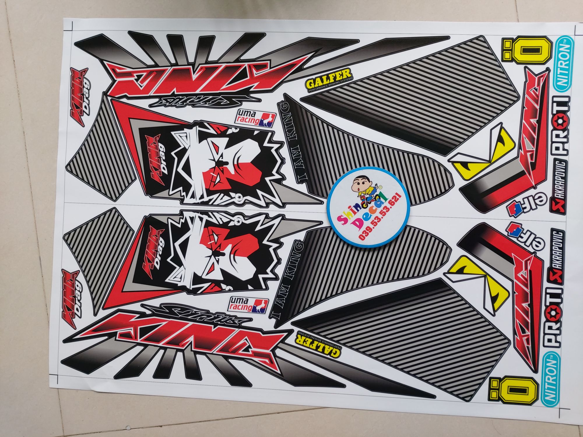 [HCM]Tem xe sirius xăng cơ kingdrap 2020 đỏ đen