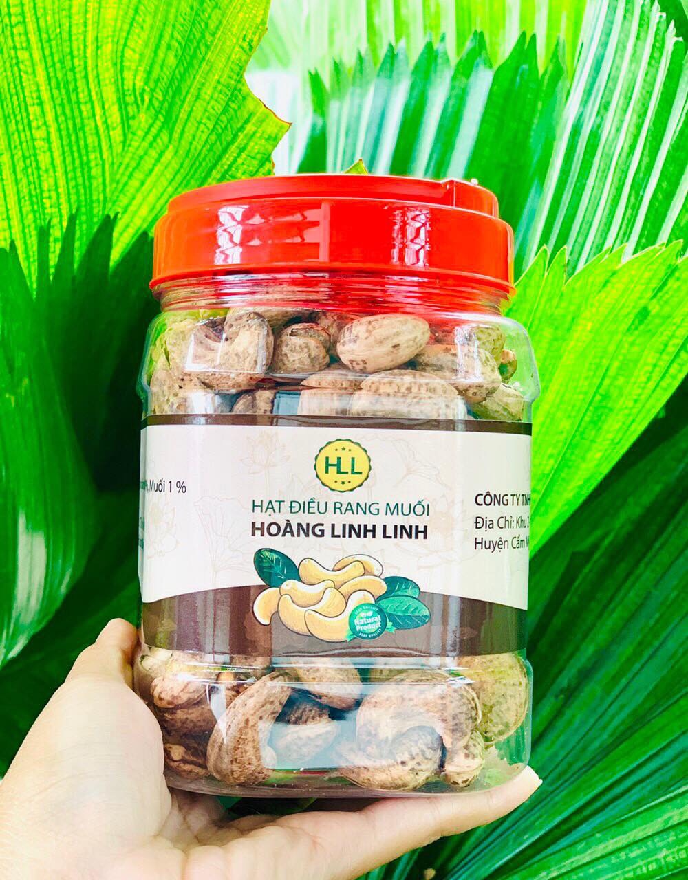  Hộp 500g Nguyên Hạt - Hạt điều Hoàng Linh Linh nhiều size thơm ngon giòn béo rang mới hàng ngày - Chuẩn xuất khẩu 