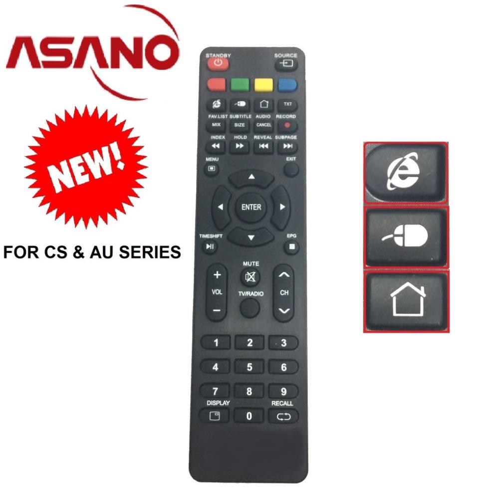 Remote điều khiển tivi asano smart mẫu 1