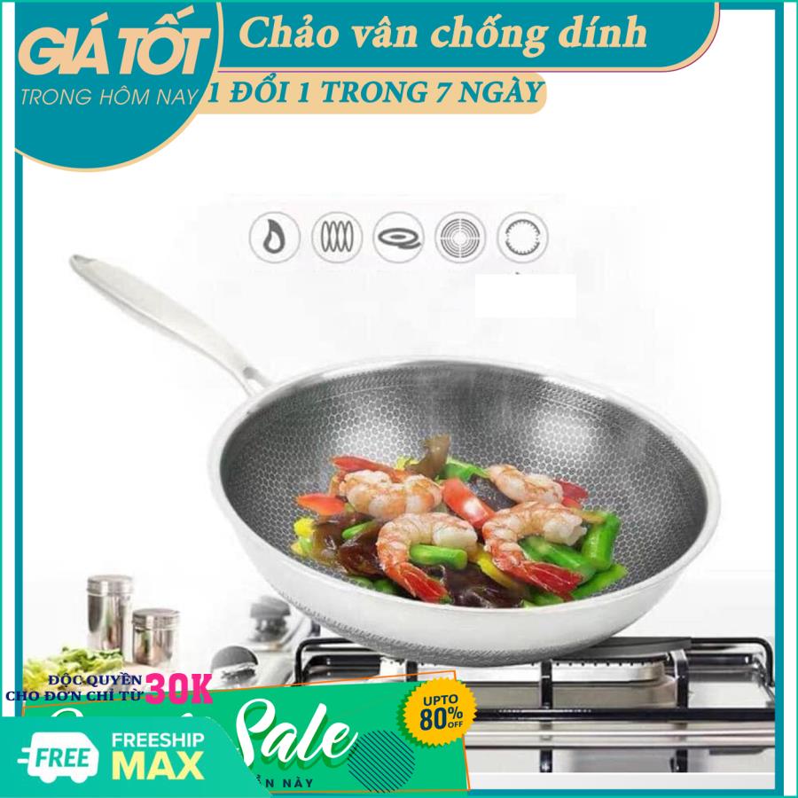 Chảo vân chống dính, chảo chống dính, chảo chống dính tổ ong, ceramic, cầm cực kỳ chắc tay, đường kính 32cm- 1 đổi 1 trong 7 ngày