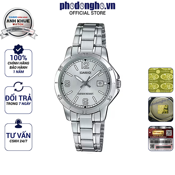 Đồng hồ nữ dây kim loại Casio Anh Khuê LTP-V004D-7B2UDF
