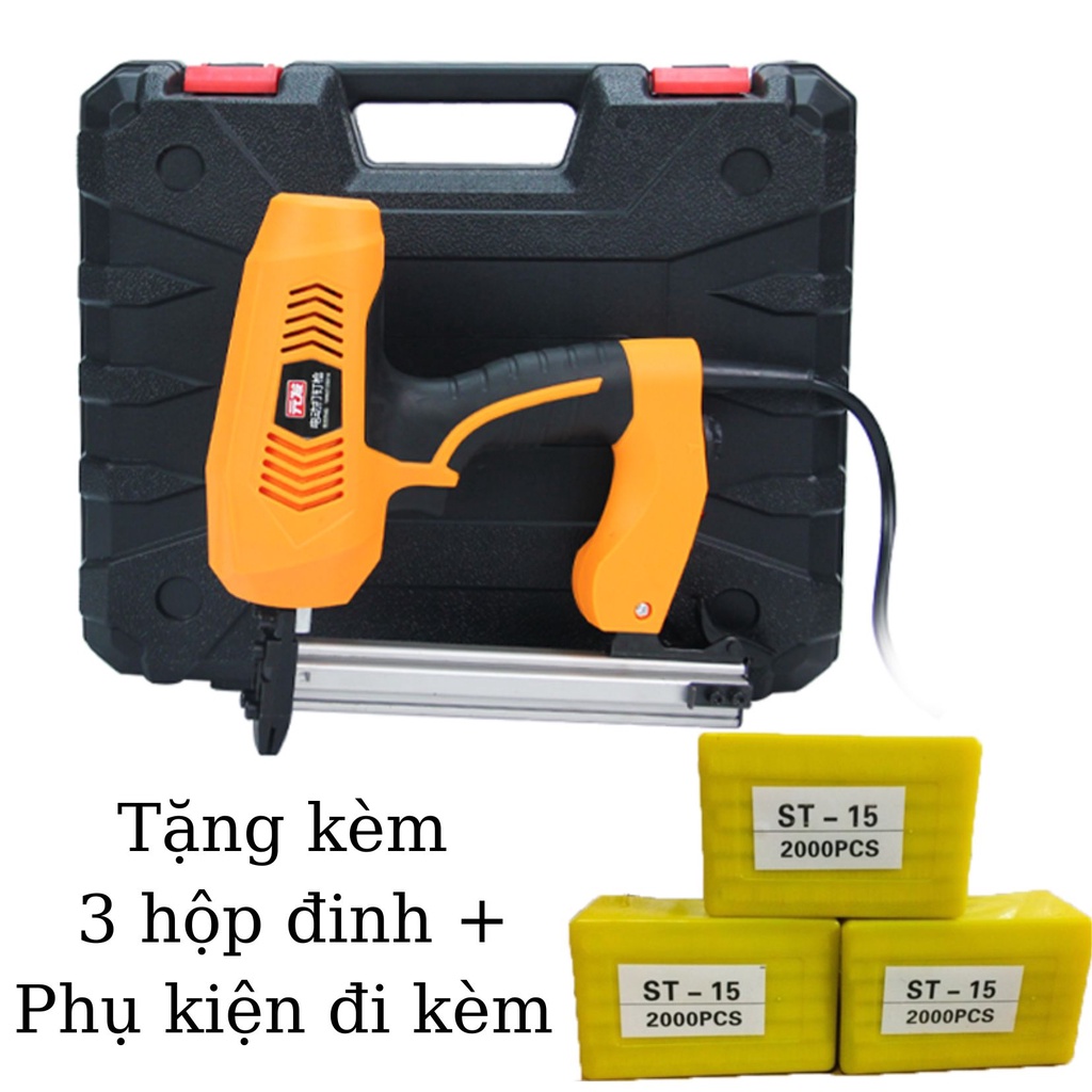 (Mẫu mới 3150W dây to) Máy bắn đinh điện thế hệ mới siêu mạnh 2022 + Tặng 3 hộp đinh st15 trị giá 210k (1000 cây mỗi hộp)