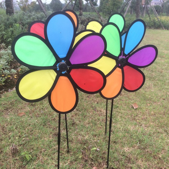 [50 cm] Chong chóng nhựa - cầu vồng 8 cánh - đường kính 50 cm