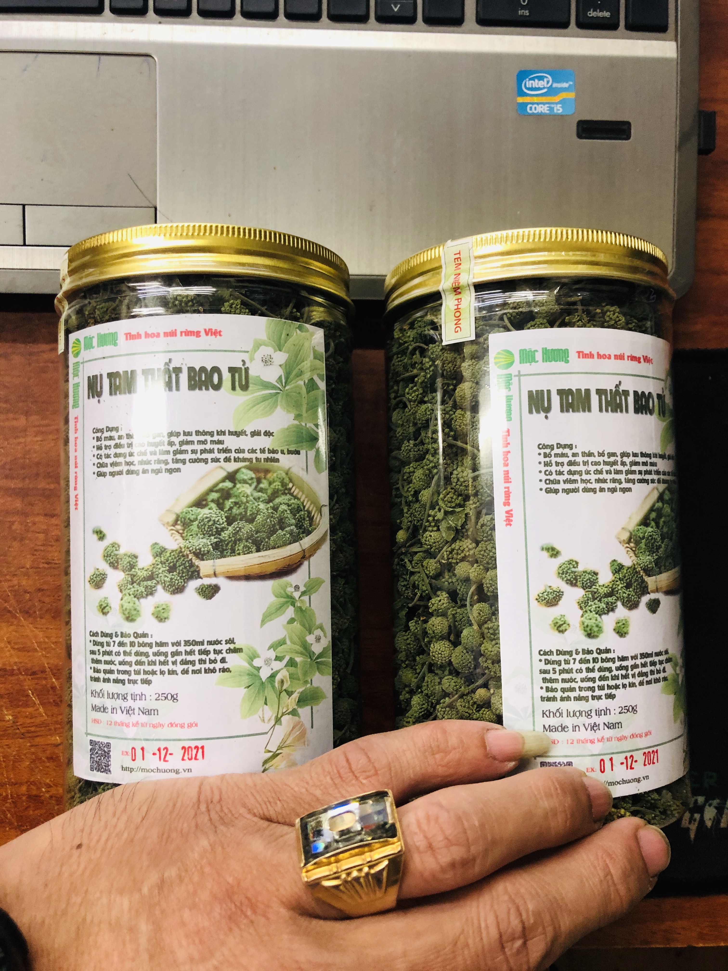 Lọ 250gr trà nụ tam thất khô bao tử