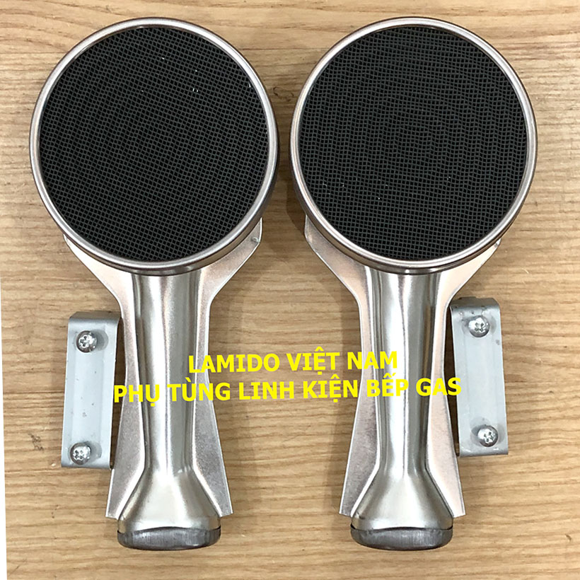 COMBO 2 Bộ Ống Điếu bếp gas hồng ngoại CERAMIC 9CM l Họng Đầu Đốt FUJISHI - ( Kèm Bass gắn + Vít) - [ Phụ kiện bếp ga, linh kiện thay thế bếp đôi, đơn ]