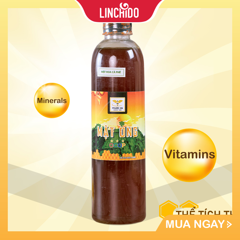 Mật ong phước hỷ- hoa cà phê nguyên chất tây nguyên - chai 500 ml