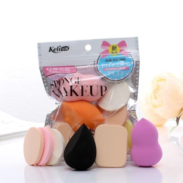 Bộ 6 bông mút đánh phấn Keli
