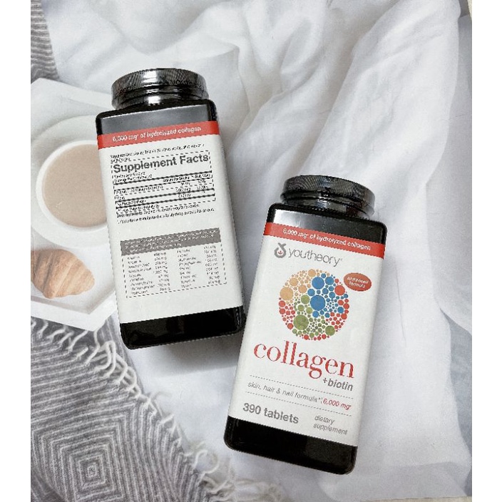 Viên uống đẹp da Collagen Youtheory+ Biotin mỹ 390 viên