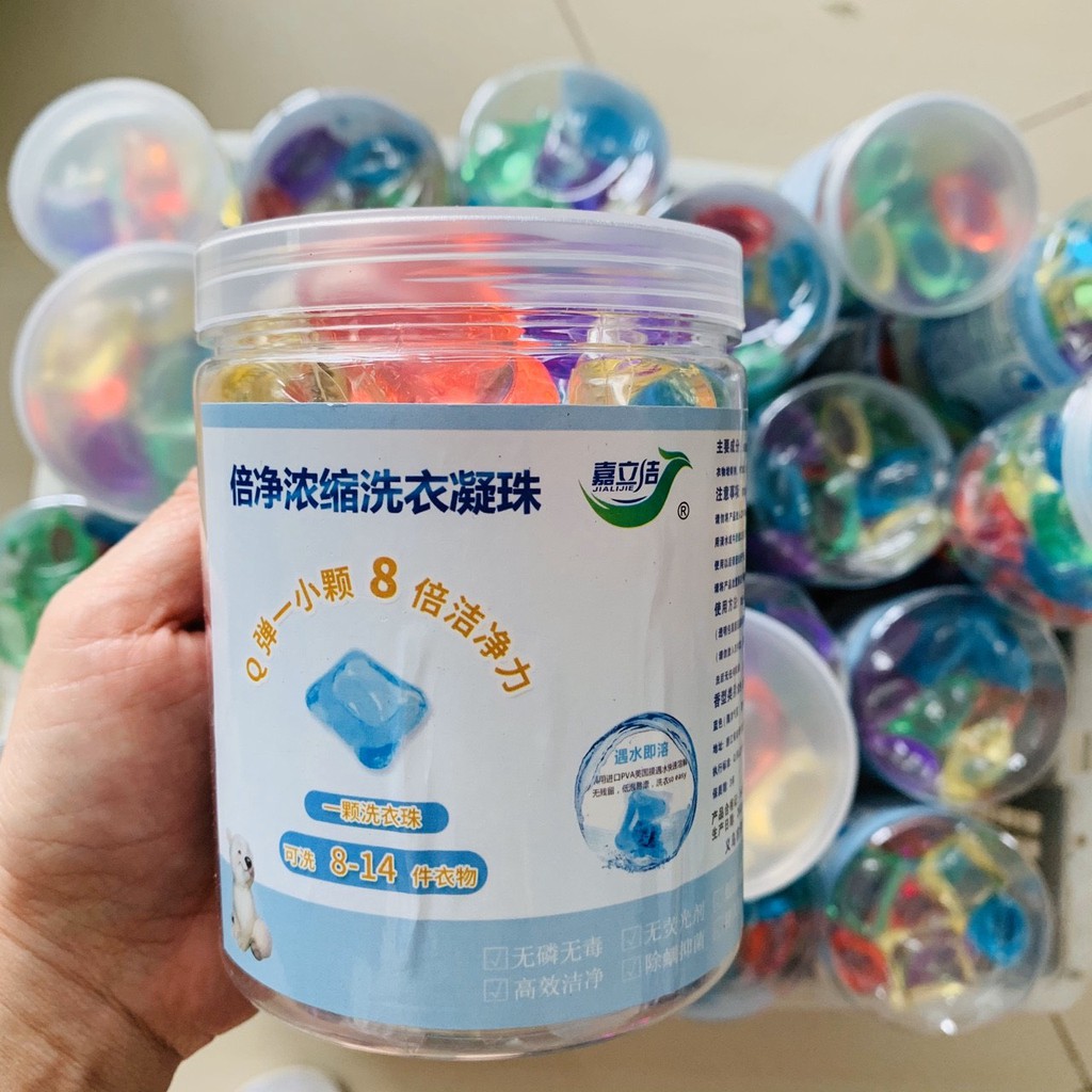Viên giặt xả quần áo siêu mềm hủ 30 viên giặt